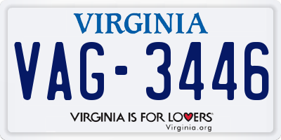 VA license plate VAG3446