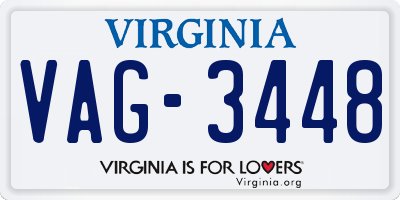 VA license plate VAG3448