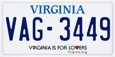 VA license plate VAG3449