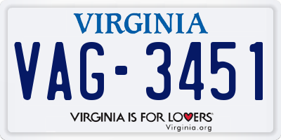 VA license plate VAG3451