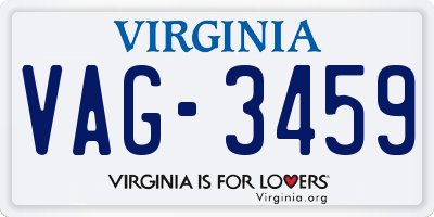 VA license plate VAG3459