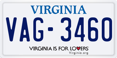 VA license plate VAG3460