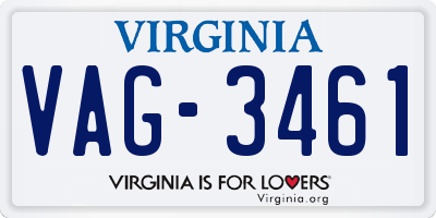 VA license plate VAG3461
