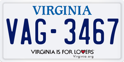 VA license plate VAG3467
