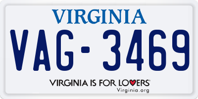 VA license plate VAG3469