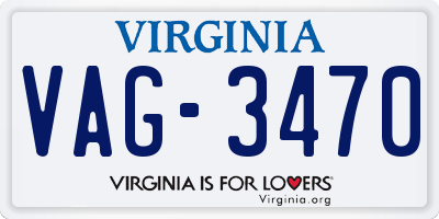 VA license plate VAG3470