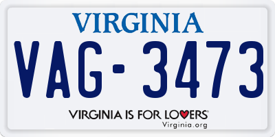 VA license plate VAG3473