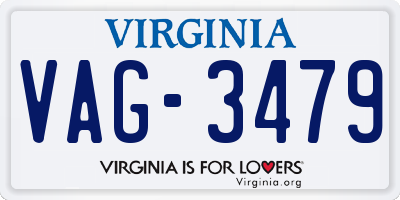 VA license plate VAG3479