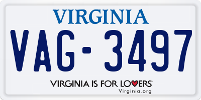VA license plate VAG3497