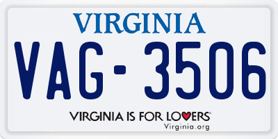 VA license plate VAG3506