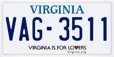 VA license plate VAG3511