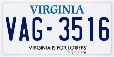 VA license plate VAG3516