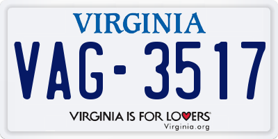 VA license plate VAG3517