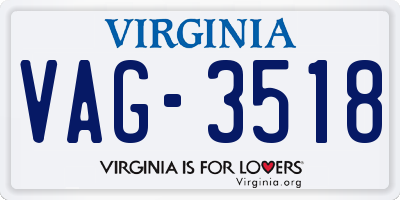 VA license plate VAG3518