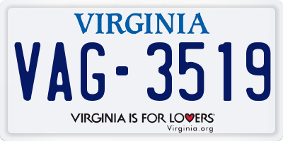 VA license plate VAG3519