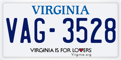VA license plate VAG3528