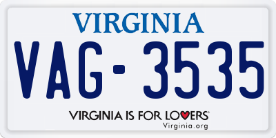 VA license plate VAG3535