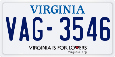 VA license plate VAG3546