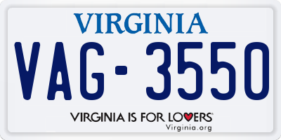 VA license plate VAG3550