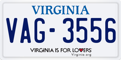 VA license plate VAG3556