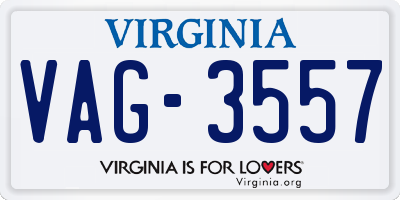 VA license plate VAG3557