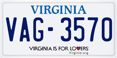 VA license plate VAG3570
