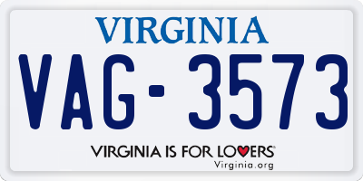 VA license plate VAG3573