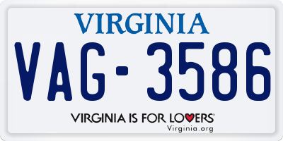 VA license plate VAG3586