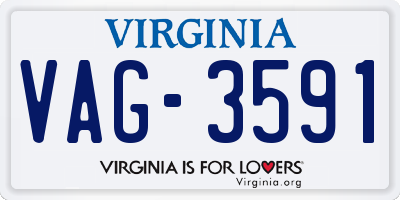 VA license plate VAG3591