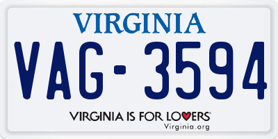 VA license plate VAG3594