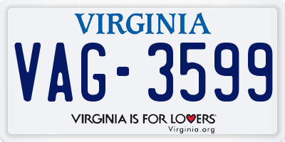 VA license plate VAG3599