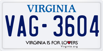VA license plate VAG3604