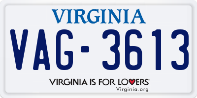 VA license plate VAG3613
