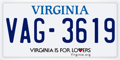 VA license plate VAG3619