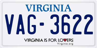 VA license plate VAG3622