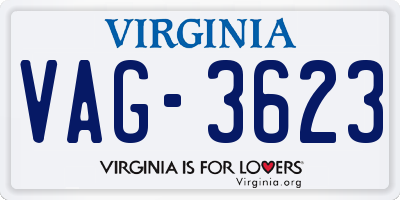 VA license plate VAG3623