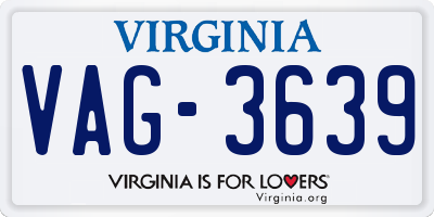 VA license plate VAG3639
