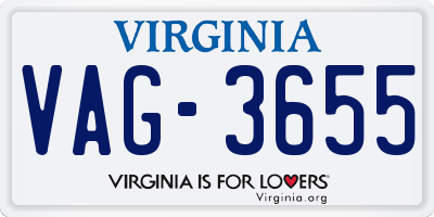 VA license plate VAG3655
