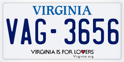 VA license plate VAG3656