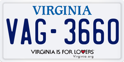 VA license plate VAG3660