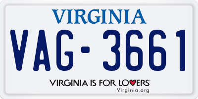 VA license plate VAG3661