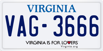 VA license plate VAG3666