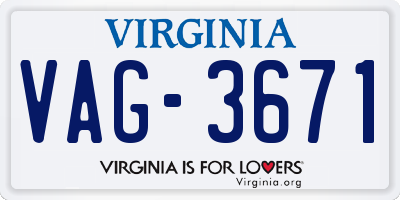 VA license plate VAG3671