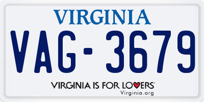VA license plate VAG3679