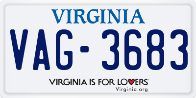 VA license plate VAG3683