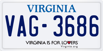 VA license plate VAG3686