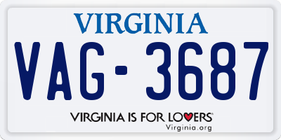VA license plate VAG3687