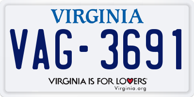 VA license plate VAG3691