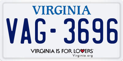 VA license plate VAG3696