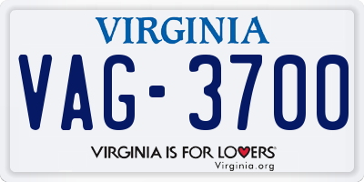 VA license plate VAG3700